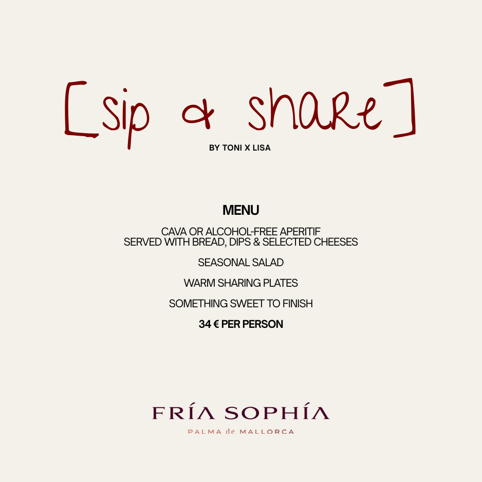 Sip and share menu